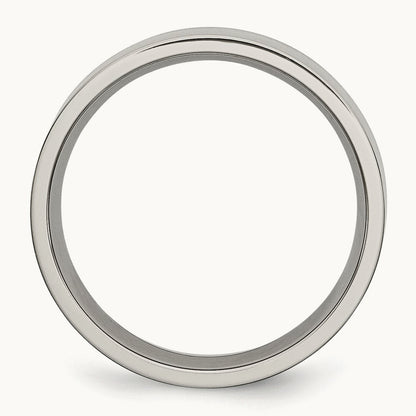 Brushed Flat Band, 6mm, Titanium