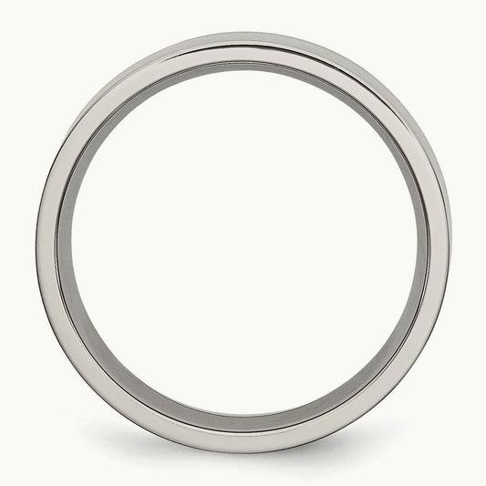 Brushed Flat Band, 6mm, Titanium