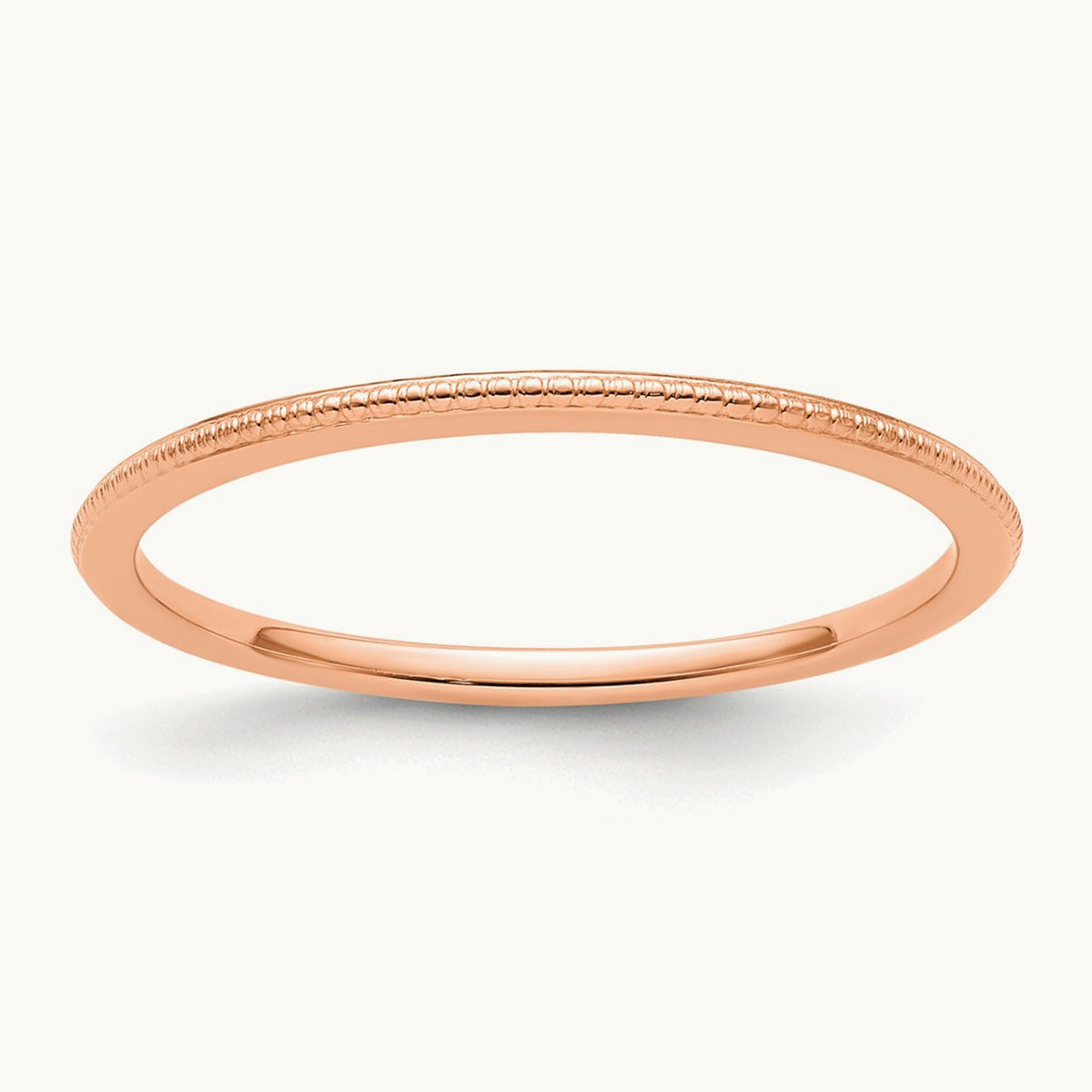 Bead Stackable Band — 14K Rose Gold