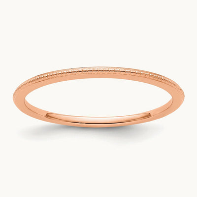 Bead Stackable Band — 14K Rose Gold