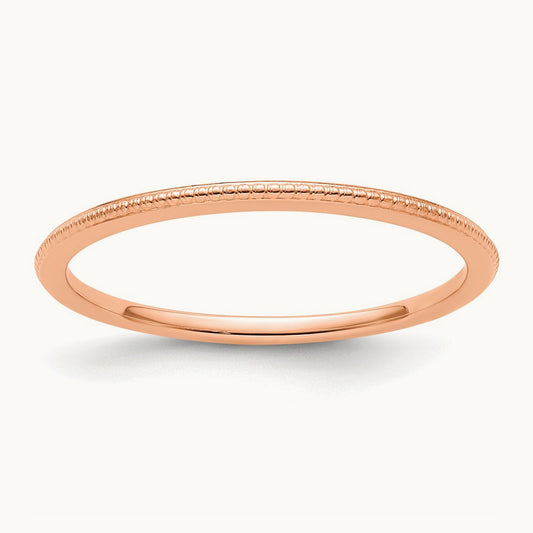Bead Stackable Band — 14K Rose Gold