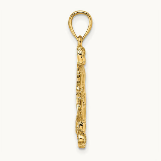 Boy Soccer Player Running with Ball Charm, 14K