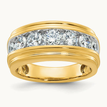 w/ RH IBGoodman Men's Polished & Grooved Diamond Ring — photo set
