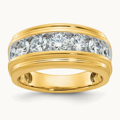 w/ RH IBGoodman Men's Polished & Grooved Diamond Ring — photo set