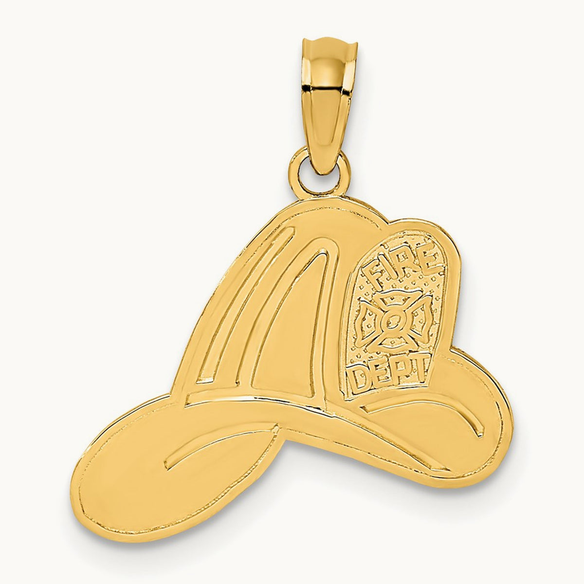 Fire Dept Helmet Charm, 14K