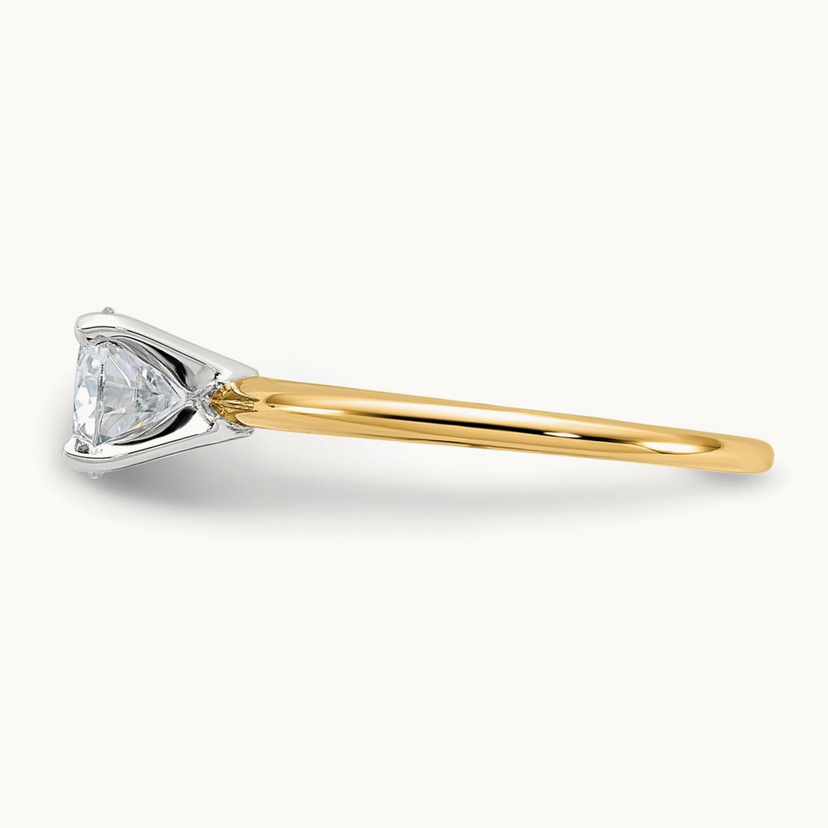 Round Solitaire Engagement Ring, 0.75 ct tw Lab-Grown Diamond — 14K Two-Tone