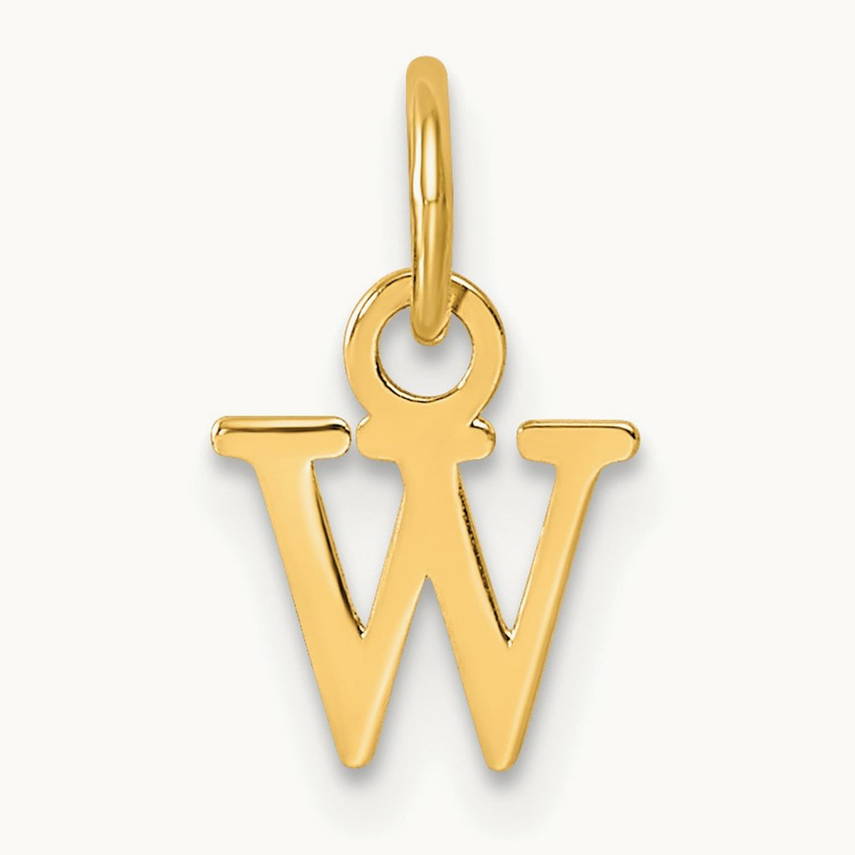 Cutout Letter W Initial Pendant, 14K Yellow Gold