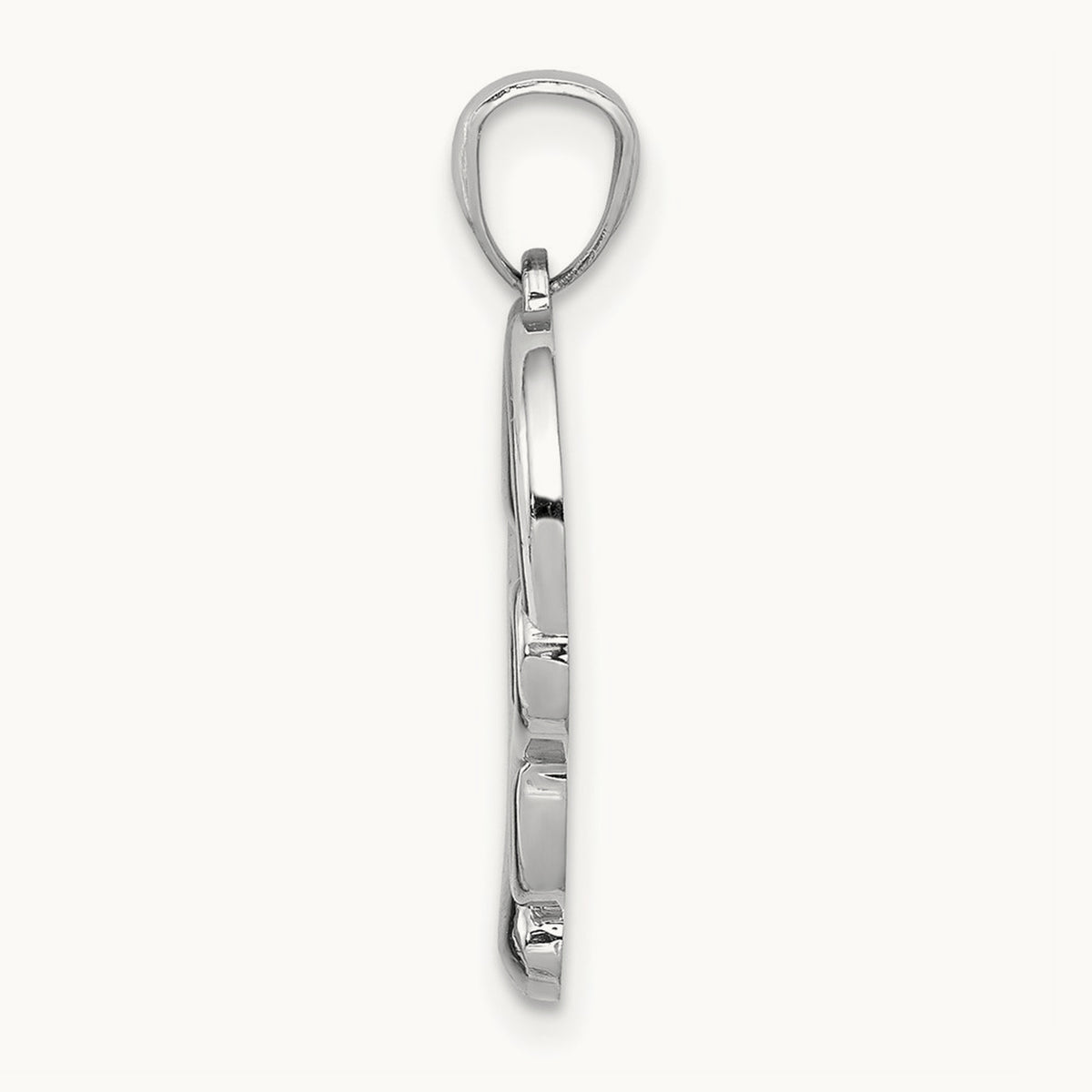 Polished Small Infinity Heart Pendant, 14K White Gold