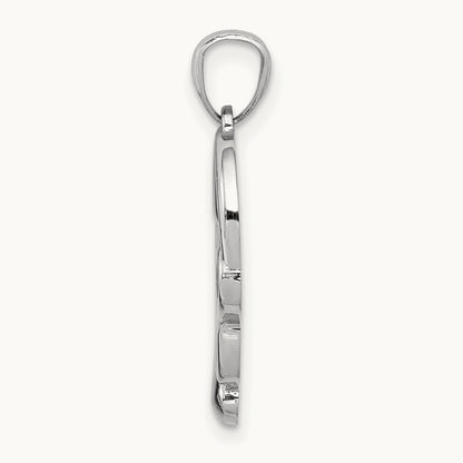 Polished Small Infinity Heart Pendant, 14K White Gold