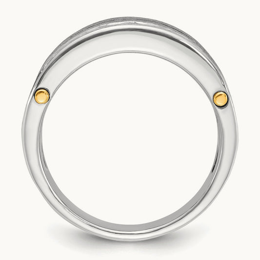 IBGoodman Men's Polished & Satin 7-Stone Diamond Ring, 14K Two-tone