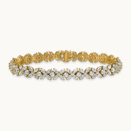 Fashion Tennis Bracelet, 6.75 ct tw Lab-Grown Diamond — 14K Yellow Gold