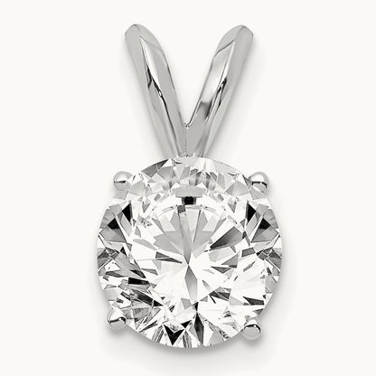 Four-Prong Solitaire Pendant, 0.25-1.00 ct Lab-Grown Diamond — 14K White Gold
