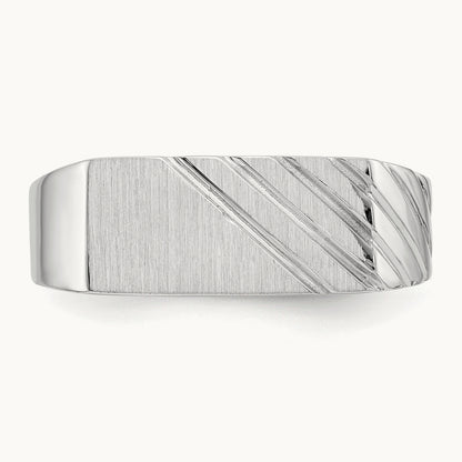 Open Back Mens Signet Ring — photo set