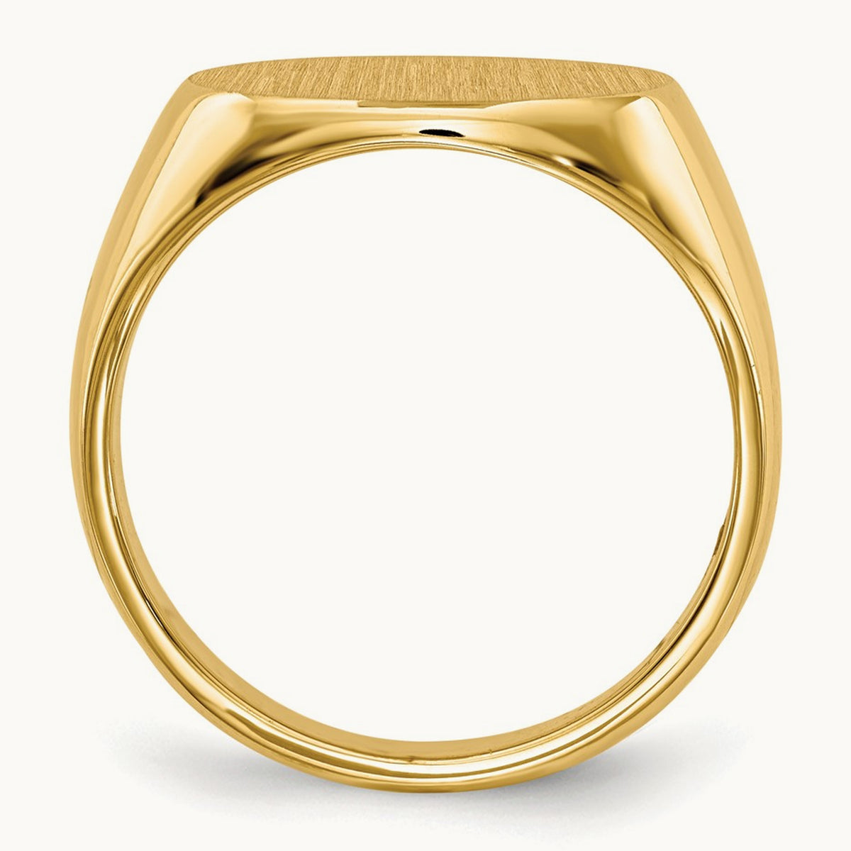 16.0x12. Closed Back Mens Signet Ring, 0mm, 14K