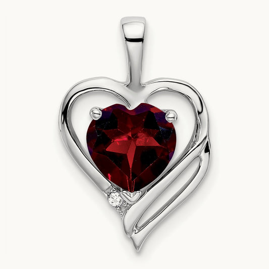 Garnet and Diamond Heart Pendant — photo set