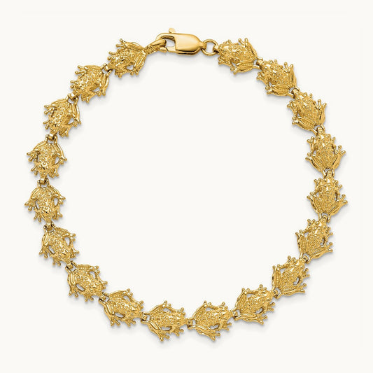Frog Bracelet, 14K