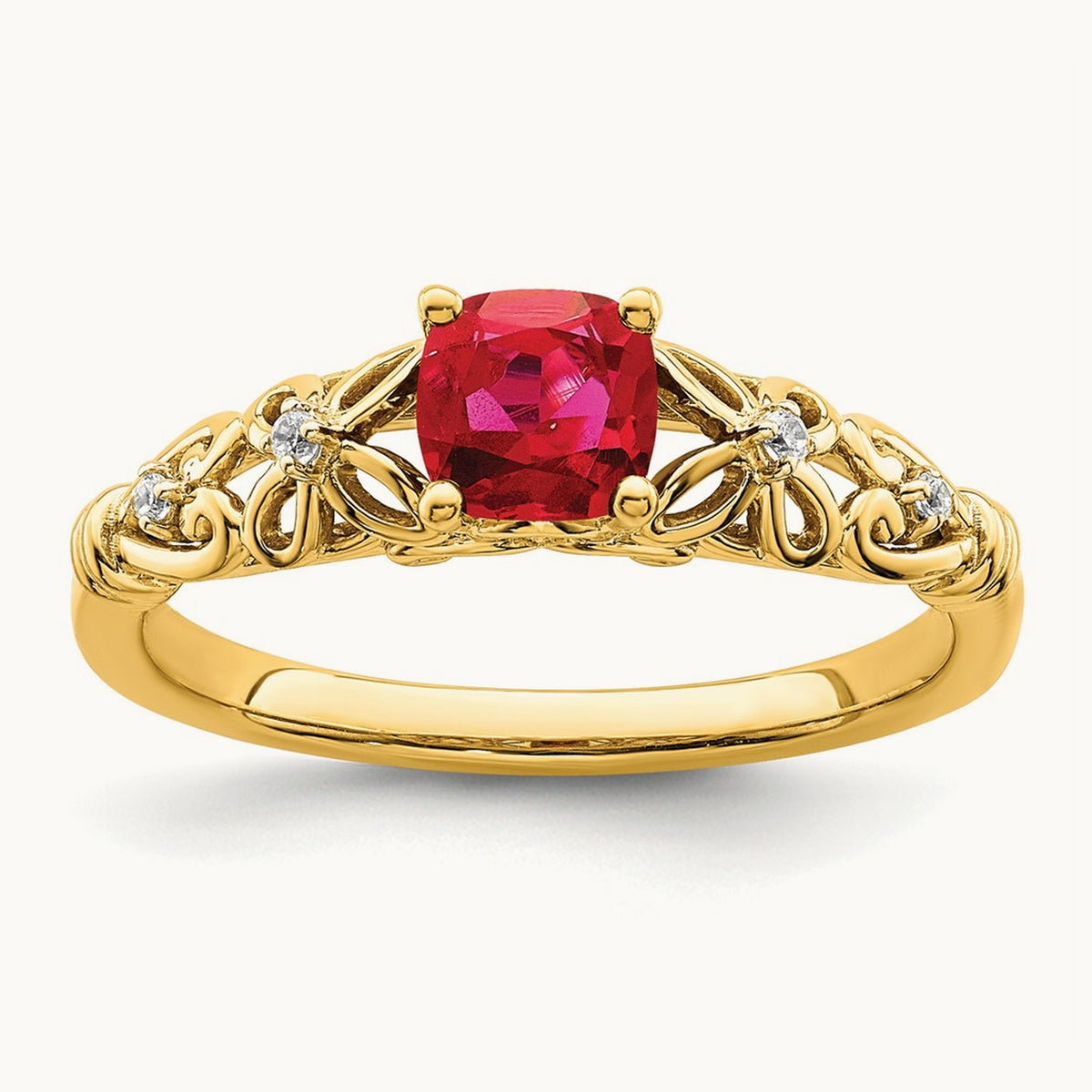 Polished Ruby and Diamond Ring — photo set