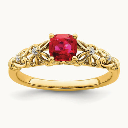 Polished Ruby and Diamond Ring — photo set