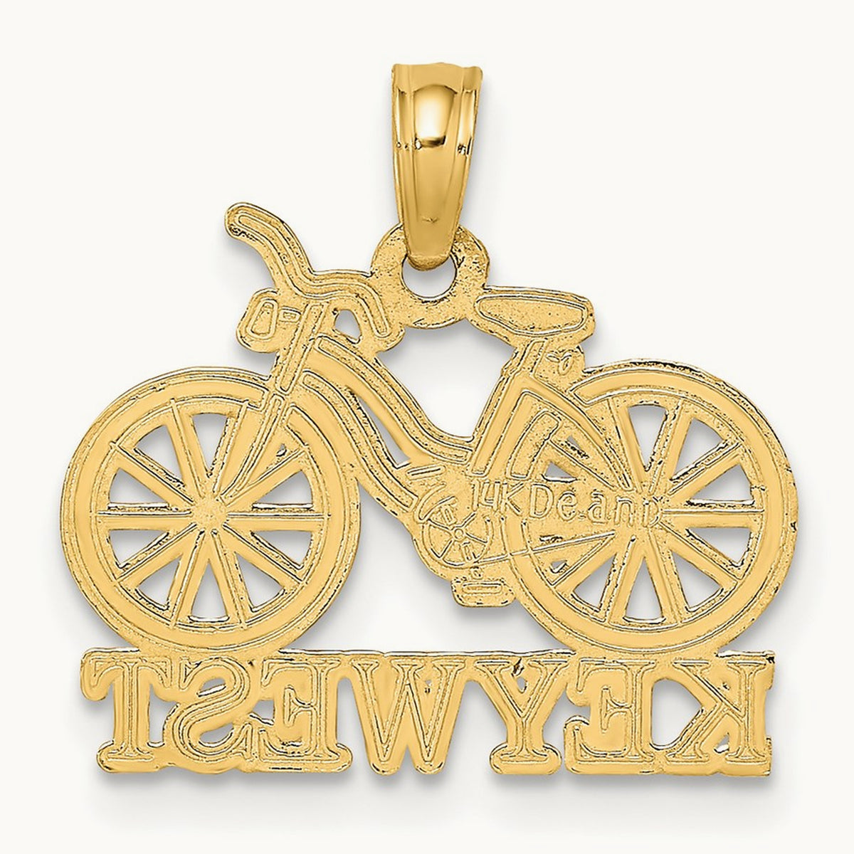 KEY WEST Bicycle Charm, 14K with White Rhodium