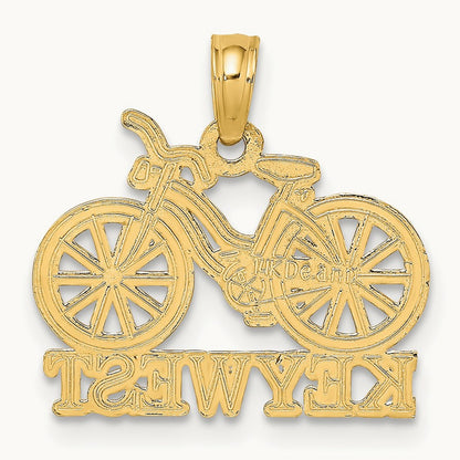 KEY WEST Bicycle Charm, 14K with White Rhodium