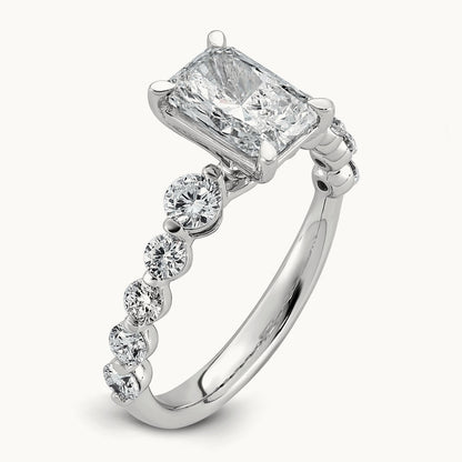. Radiant Center with Round Sides Ring, 2 1/3-5 ct Lab-Grown Diamond