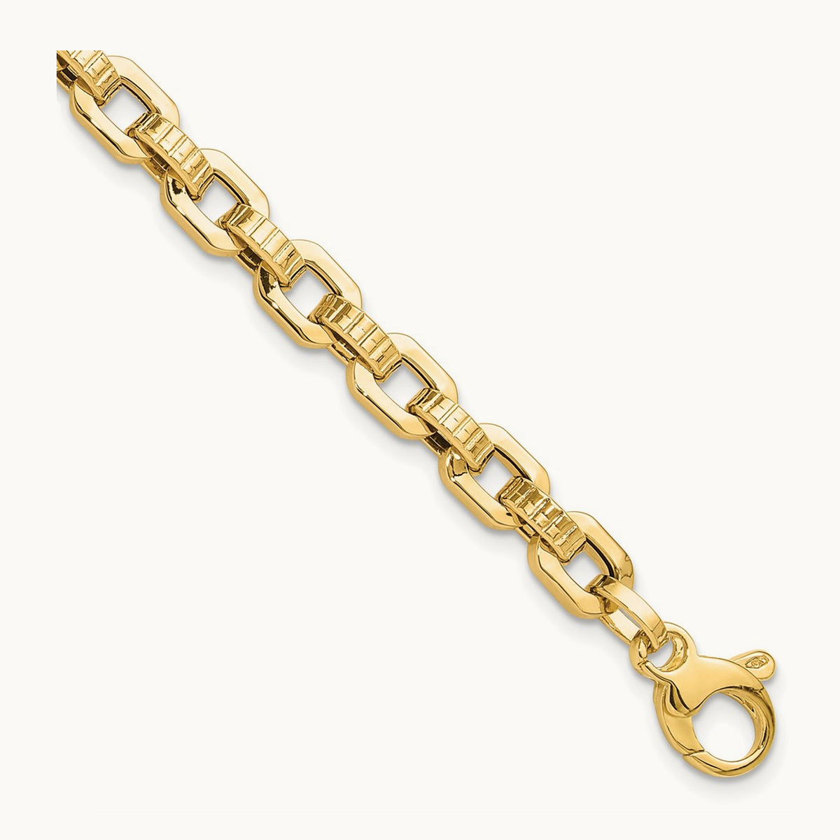 Polished & Textured Fancy Link Bracelet — photo set
