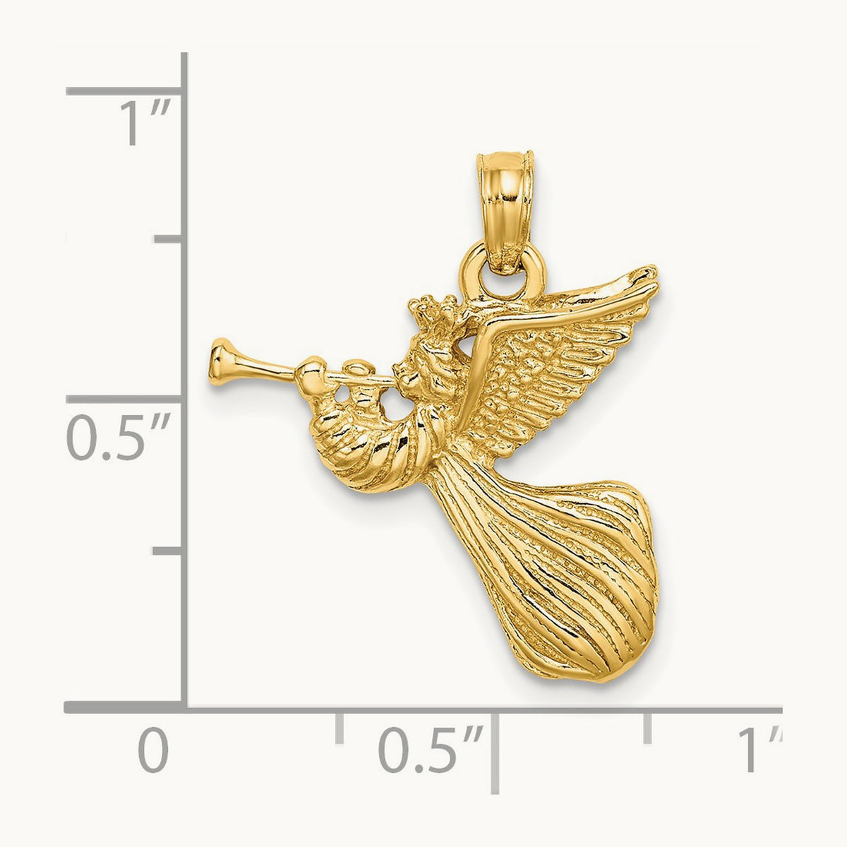 Angel w/ Trumpet Charm, 14K