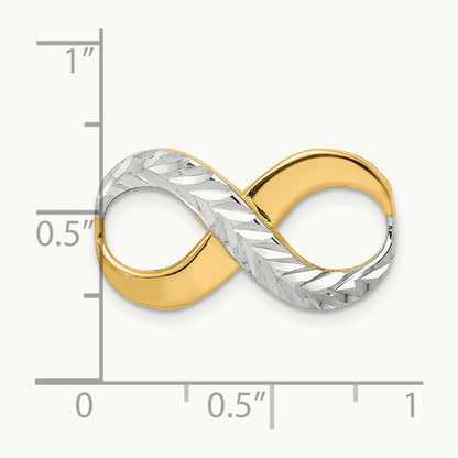 w/Rhodium D/C Infinity Fits Fancy Omega Slide, 4mm, 14K
