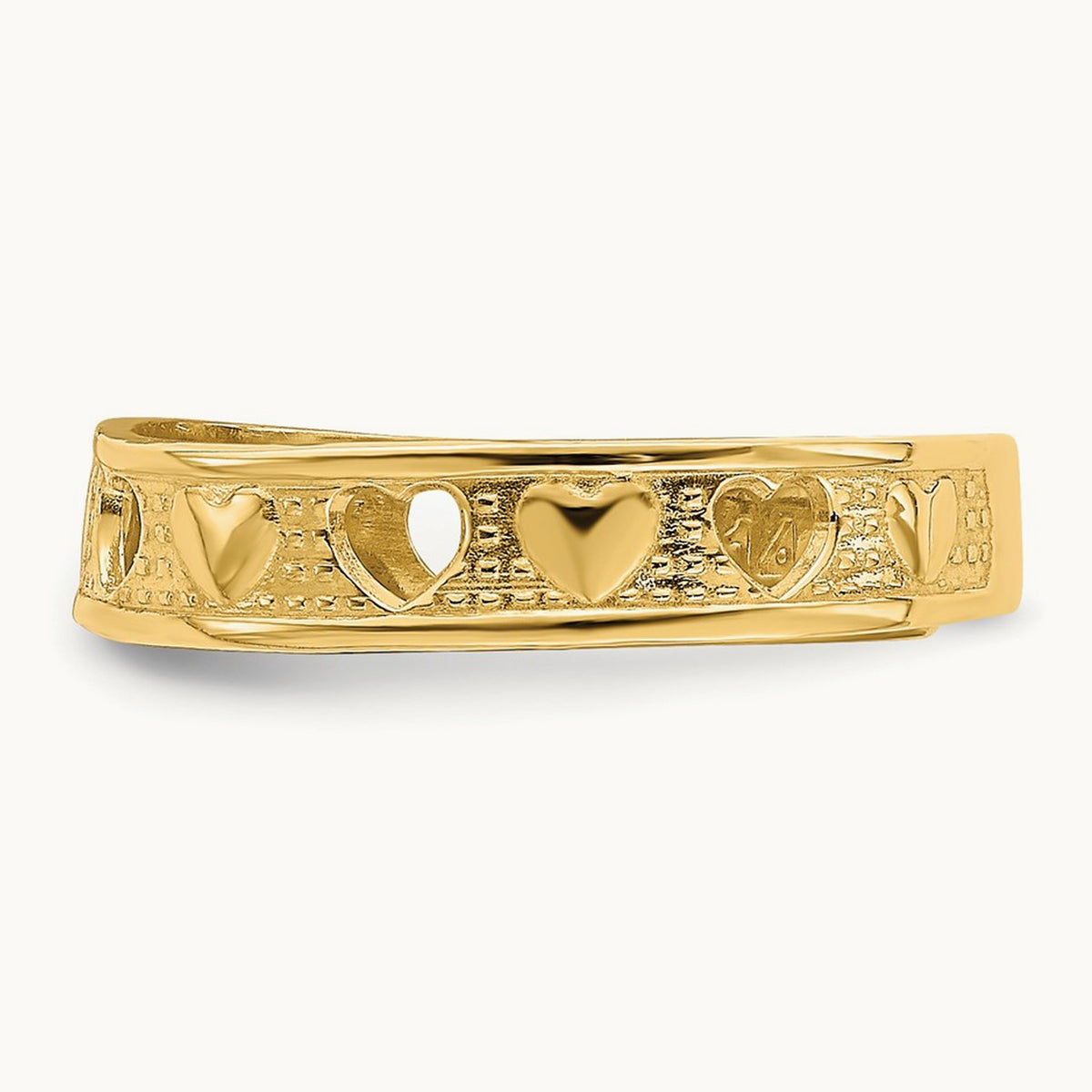 Heart Design Toe Ring, 14K
