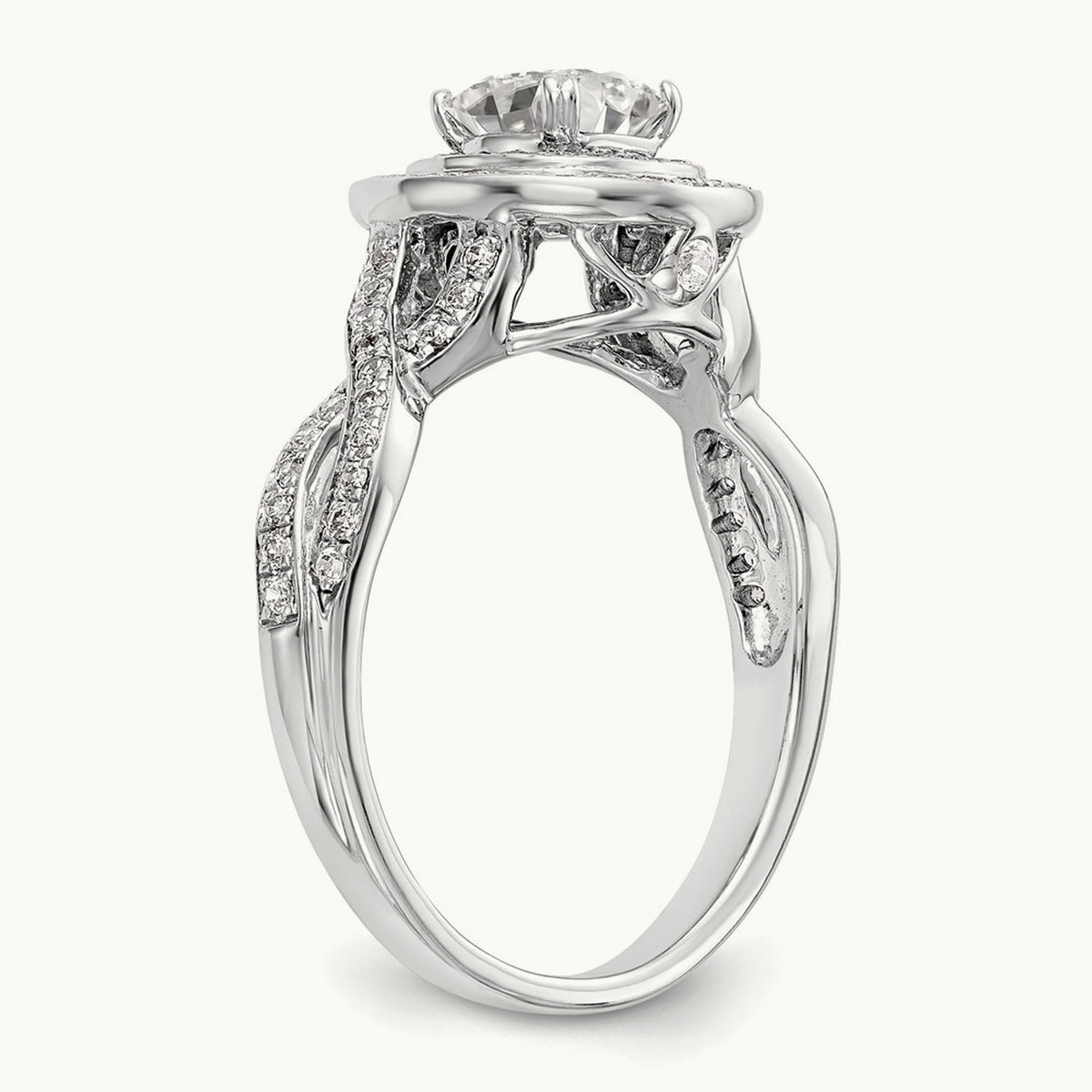 Cushion Semi-Mount Halo Engagement Ring, 0.50 ct tw