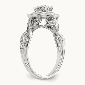 Cushion Semi-Mount Halo Engagement Ring, 0.50 ct tw