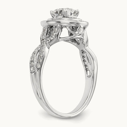 Cushion Semi-Mount Halo Engagement Ring, 0.50 ct tw