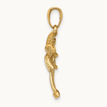 Palm Tree Pendant — 14K Yellow Gold, 26.5mm