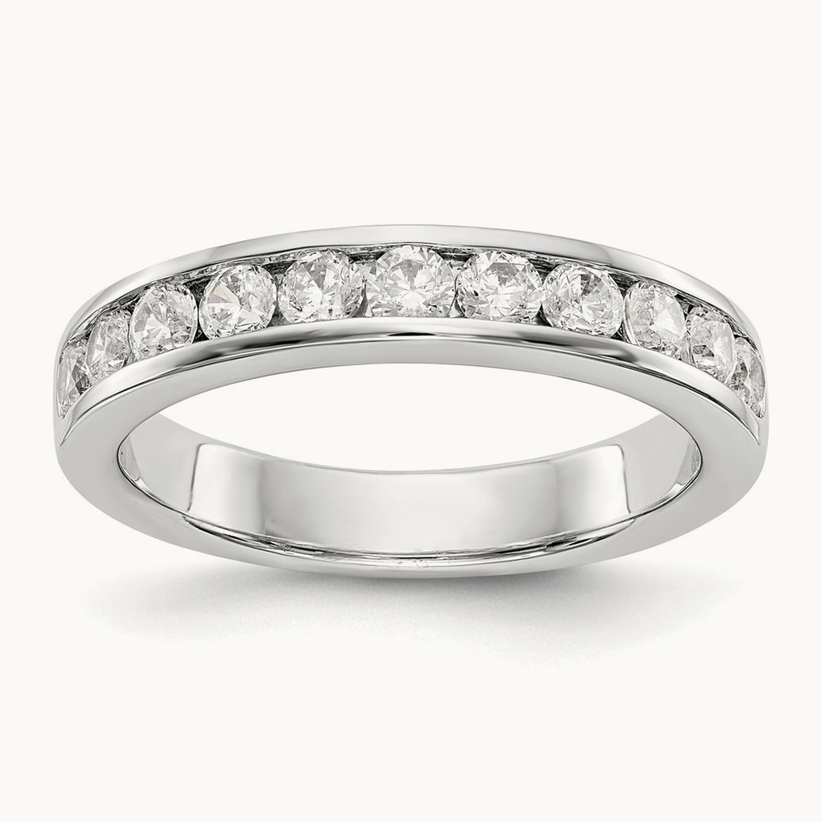 11-Stone Diamond Channel Band, Platinum