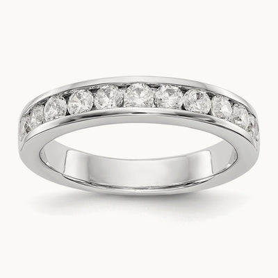 11-Stone Diamond Channel Band, Platinum
