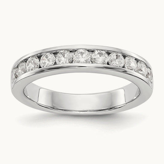 11-Stone Diamond Channel Band, Platinum