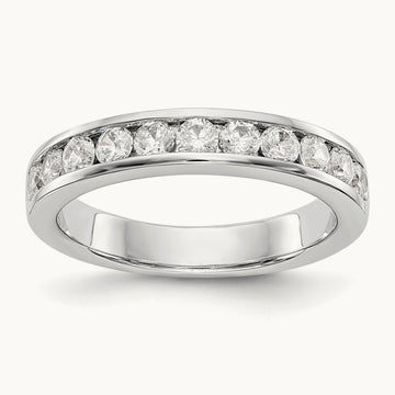 11- Stone Closed Channel Band Mounting, 2.6mm, 14K White Gold