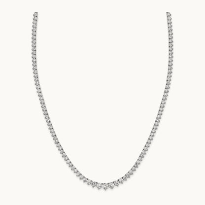 Graduated Tennis Necklace, 6.50 ct tw Lab-Grown Diamond — 14K White Gold