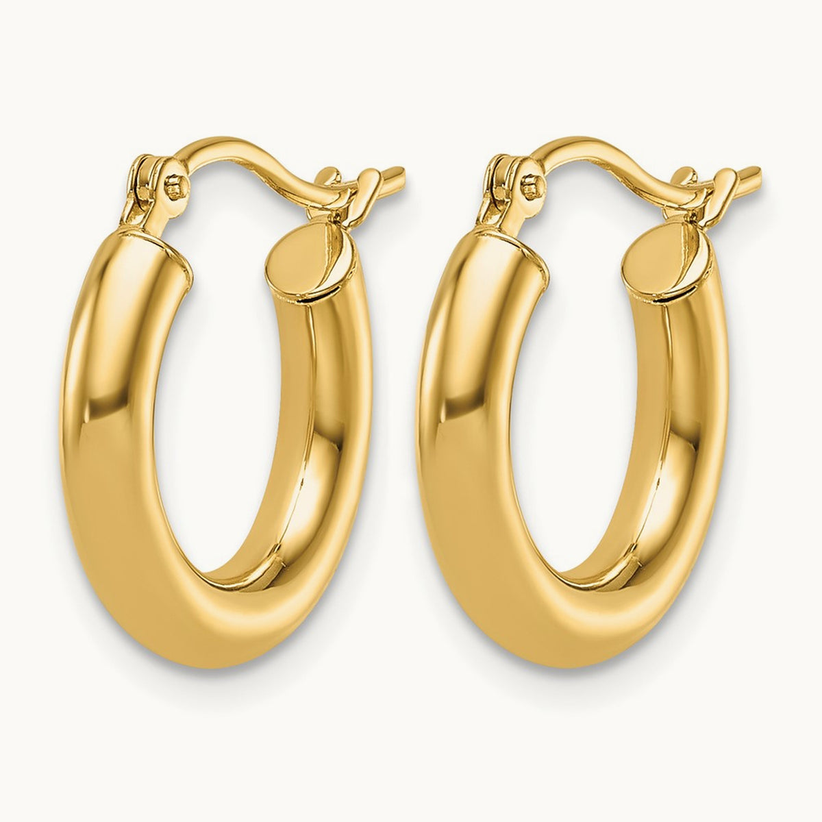 Polished Hoop Earrings, 14K — Leslie's