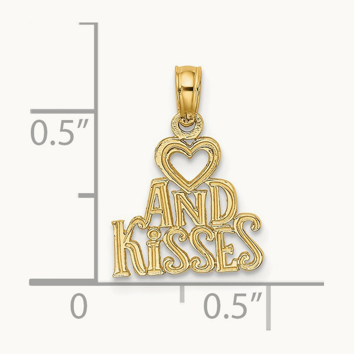 HEART AND KISSES Charm, 14K