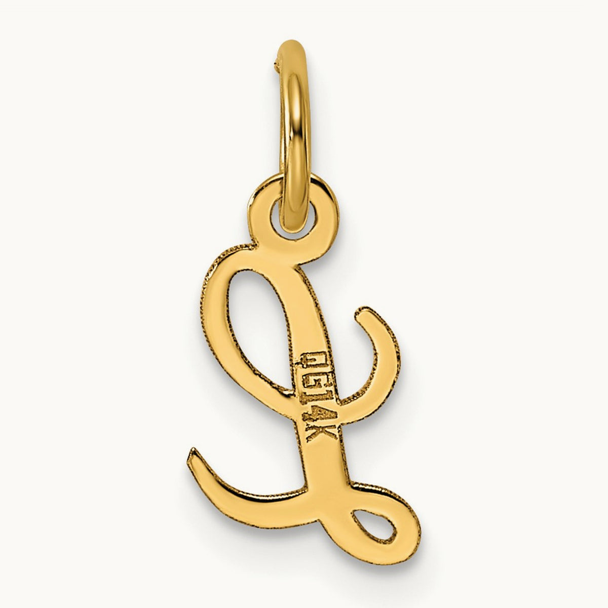 Small Script Letter L Initial Charm, 14K