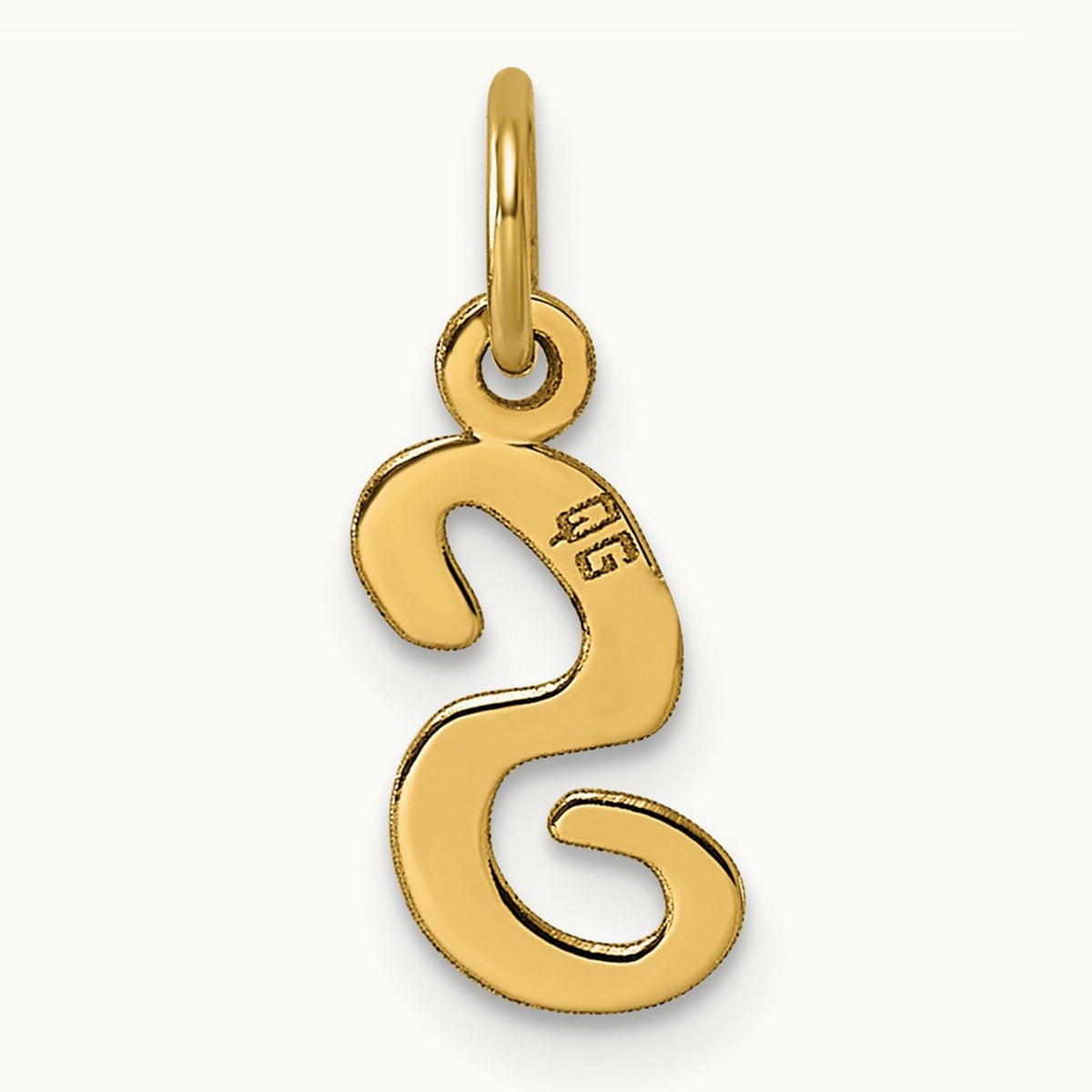 Small Script Letter S Initial Charm, 14K