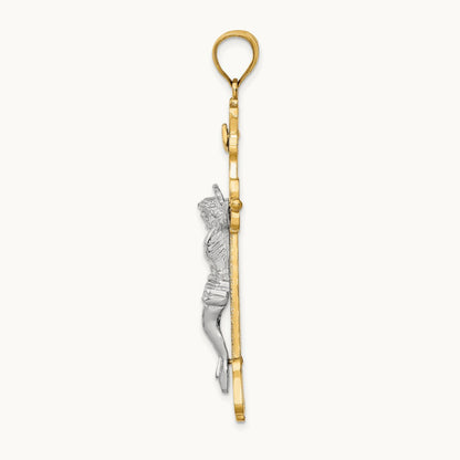 INRI Crucfix Pendant, 14K Two-tone
