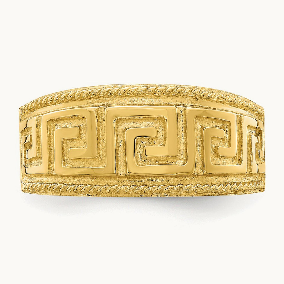 Greek Key Pattern Dome Ring, 14K