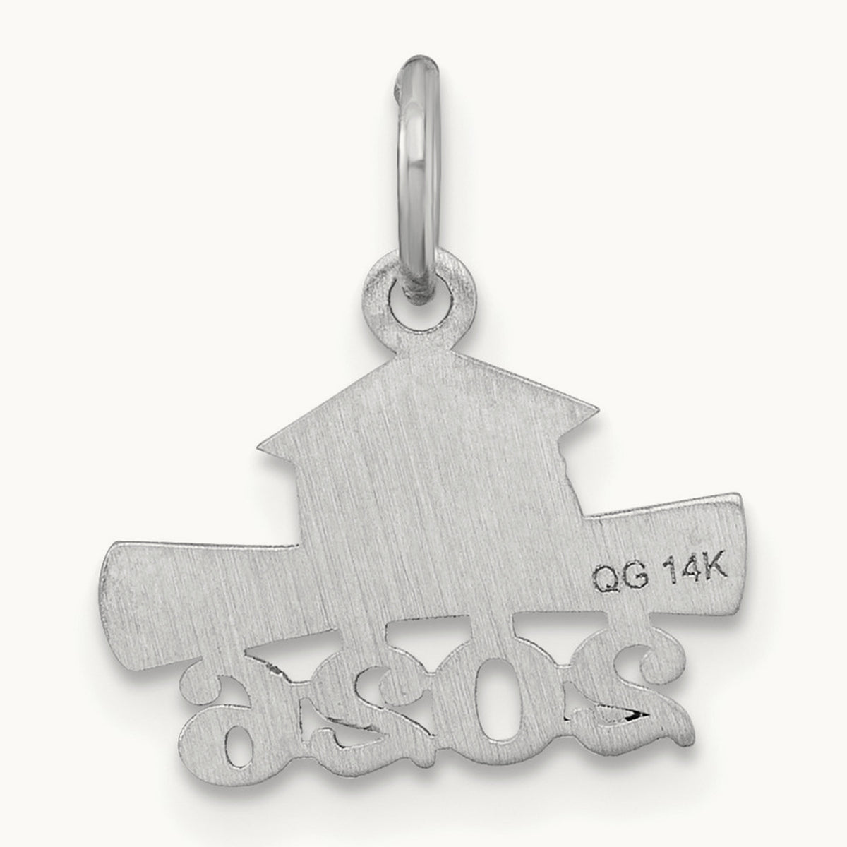 2026 Graduation Cap and Diploma Charm, 14K White Gold