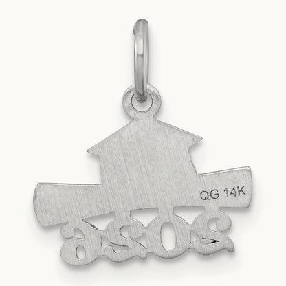 2026 Graduation Cap and Diploma Charm, 14K White Gold