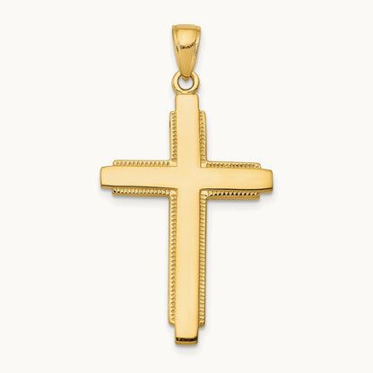 Solid Cross Pendant — 14K Yellow Gold