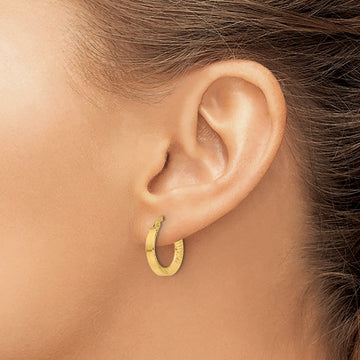 Polished and Diamond-cut Hoop Earrings — 16mm