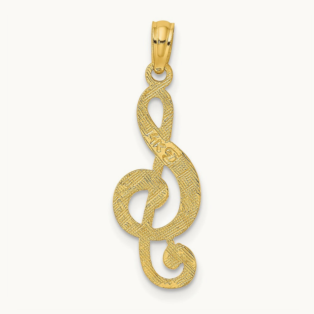 Treble Clef Charm — 14K Yellow Gold, 29.34mm