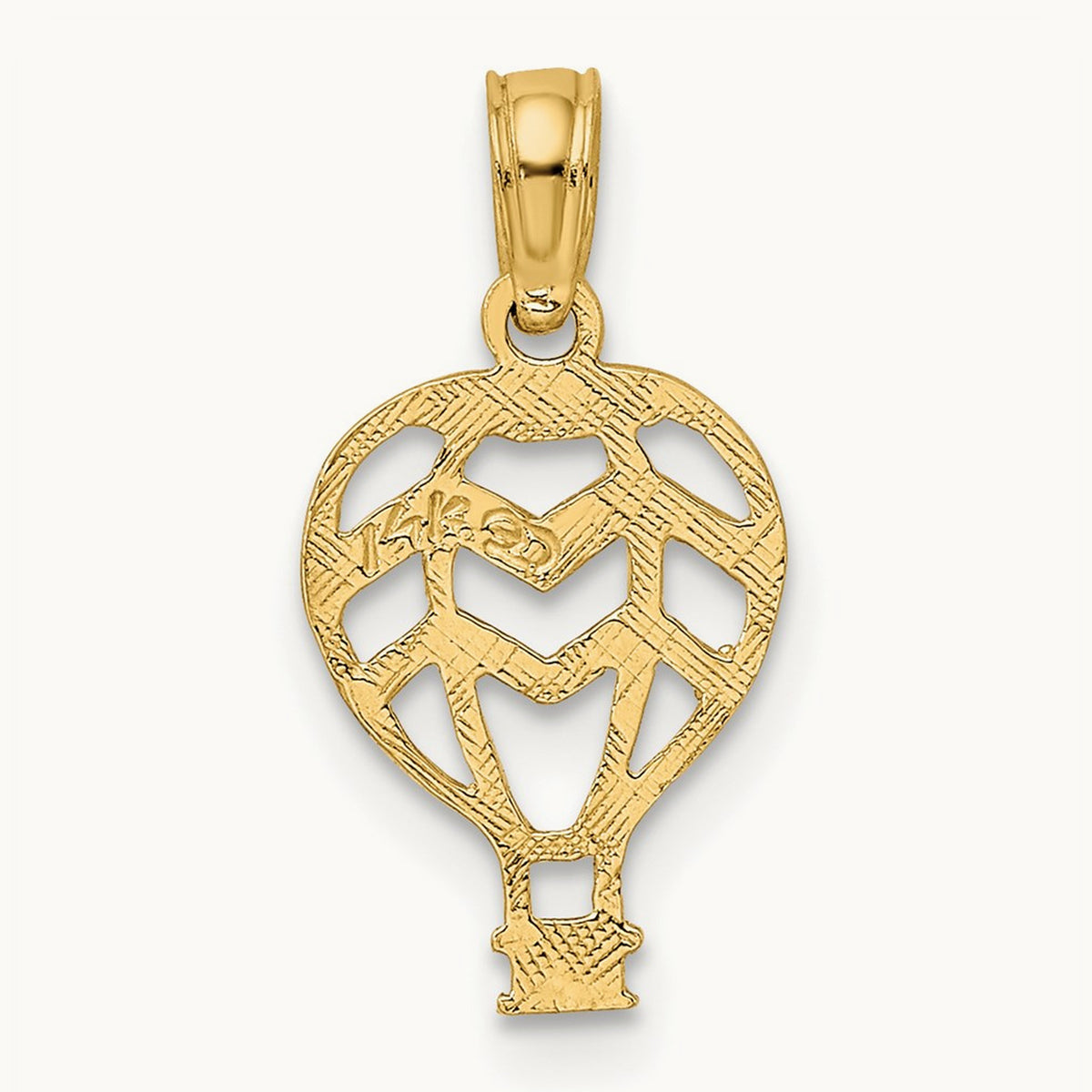 Cut-Out Flat Hot Air Balloon Charm, 14K